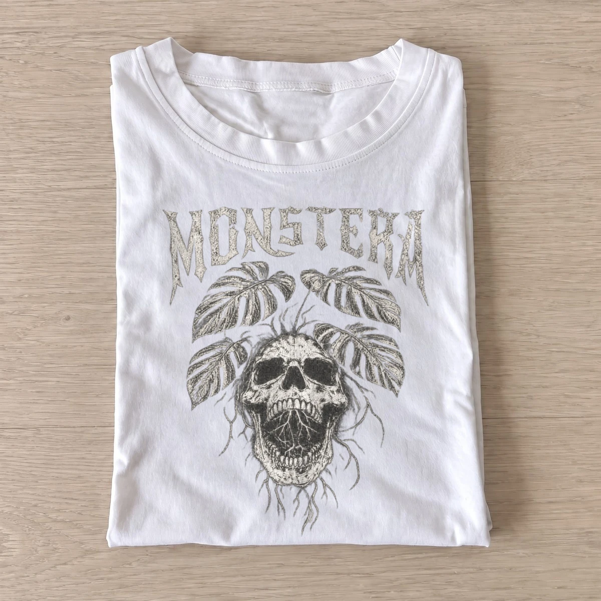 Monstera skull graphic t shirt white20monstera skull.webp
