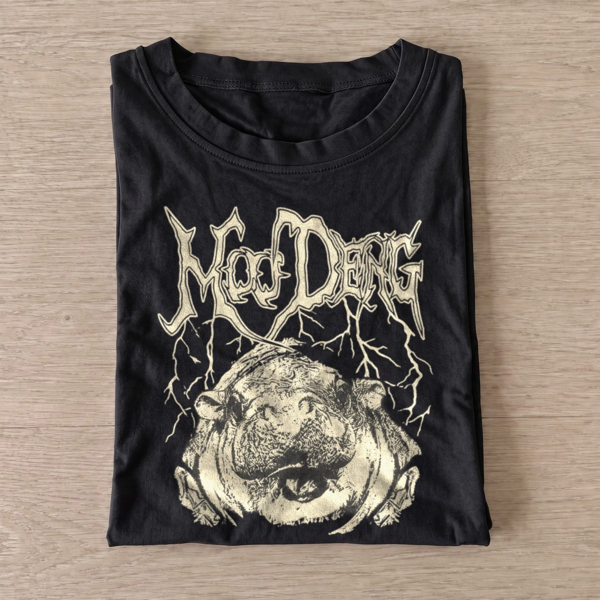 Moo deng baby hippo metal t shirt black20baby hippo metal.webp