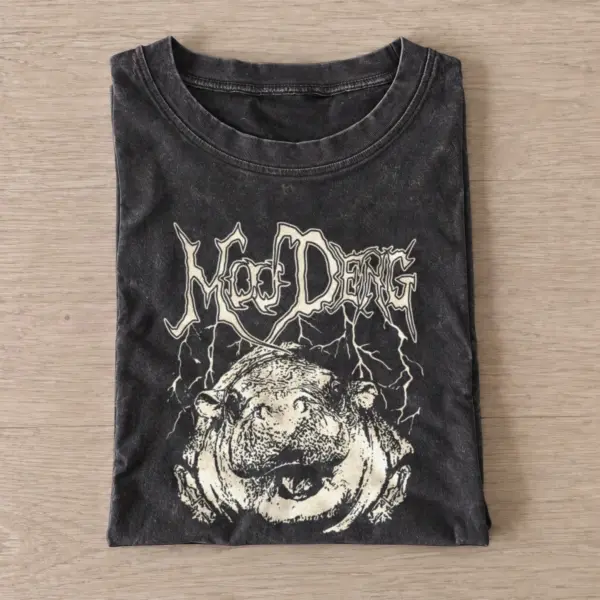 Moo deng metal vintage t shirt washed20black20moo deng metal.webp
