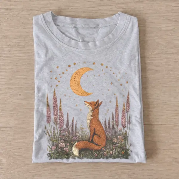 Moon gazing fox t shirt gray20moon gazing fox.webp