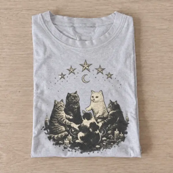 Moon star cat circle t shirt gray20moon star cat circle.webp