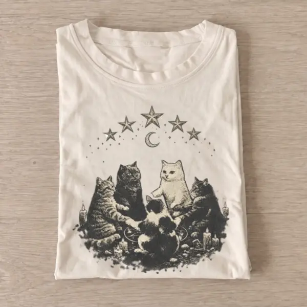 Moon star cat circle t shirt sand20moon star cat circle.webp