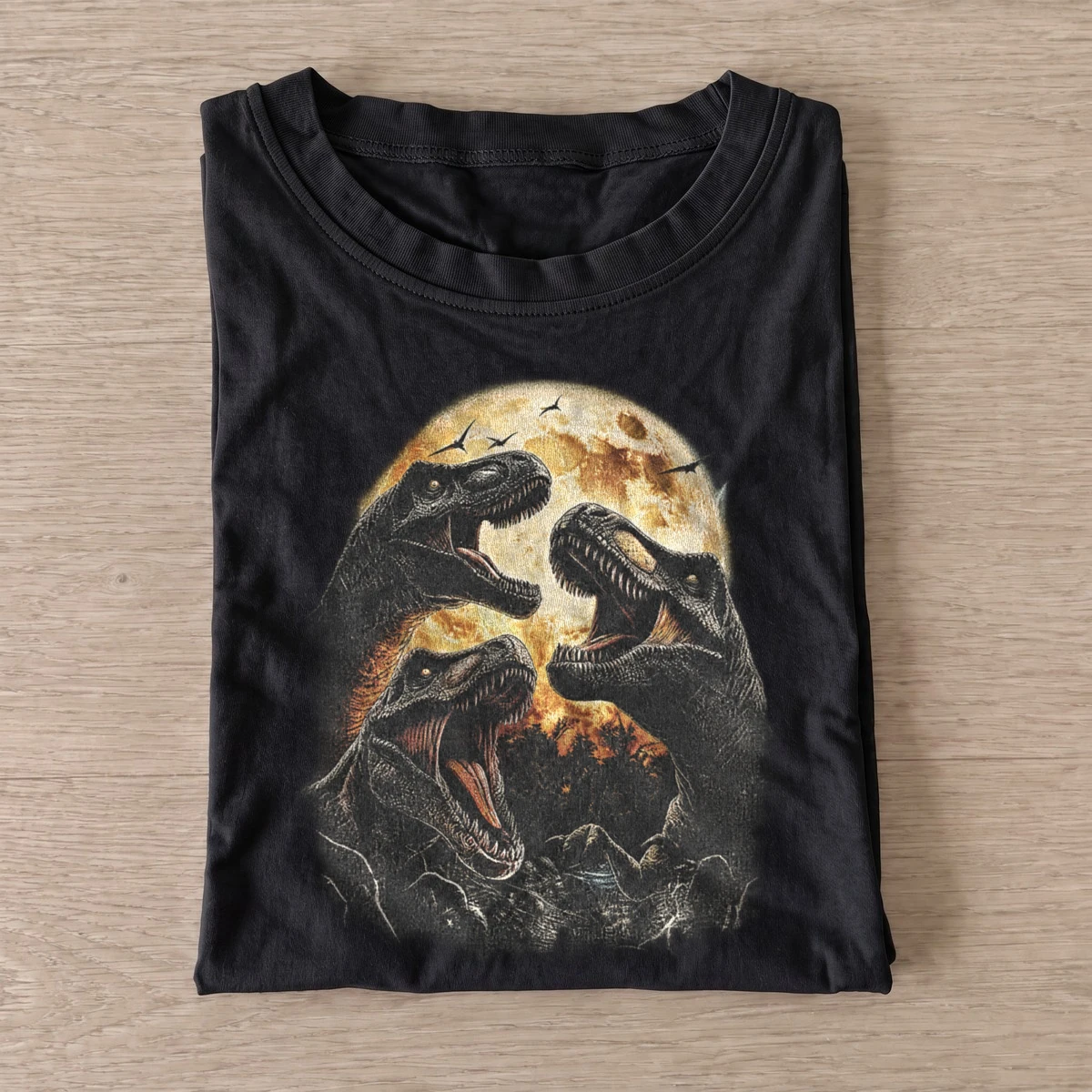 Moonlit dinosaur trio t shirt black20moonlit dinosaur trio.webp