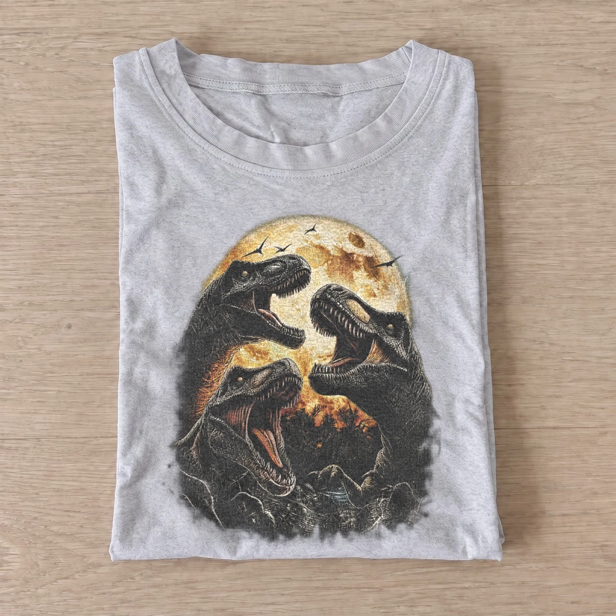 Moonlit dinosaur trio t shirt gray20moonlit dinosaur trio.webp