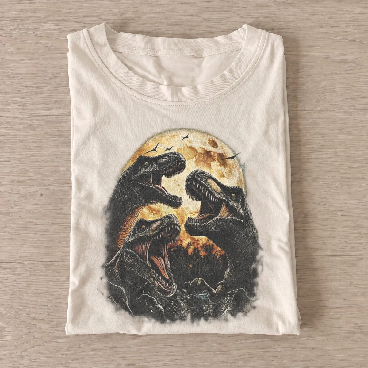 Moonlit dinosaur trio t shirt sand20moonlit dinosaur trio.webp
