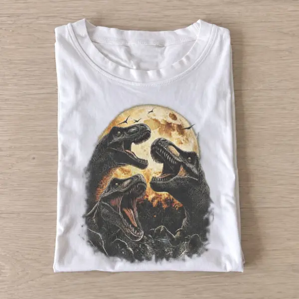 Moonlit dinosaur trio t shirt white20moonlit dinosaur trio.webp