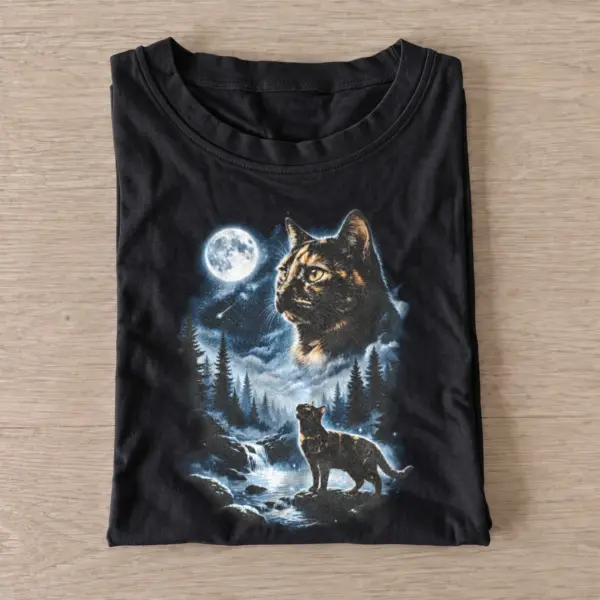 Moonlit forest cat t shirt black20moonlit forest cat.webp