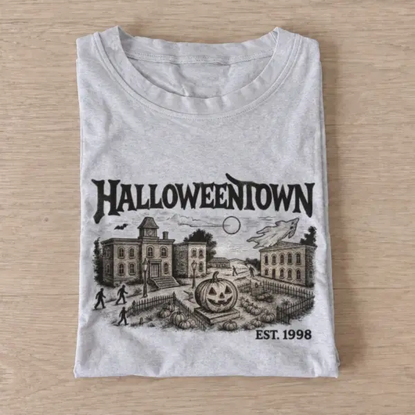 Moonlit halloweentown est. 1998 t shirt gray20moonlit haunted town.webp