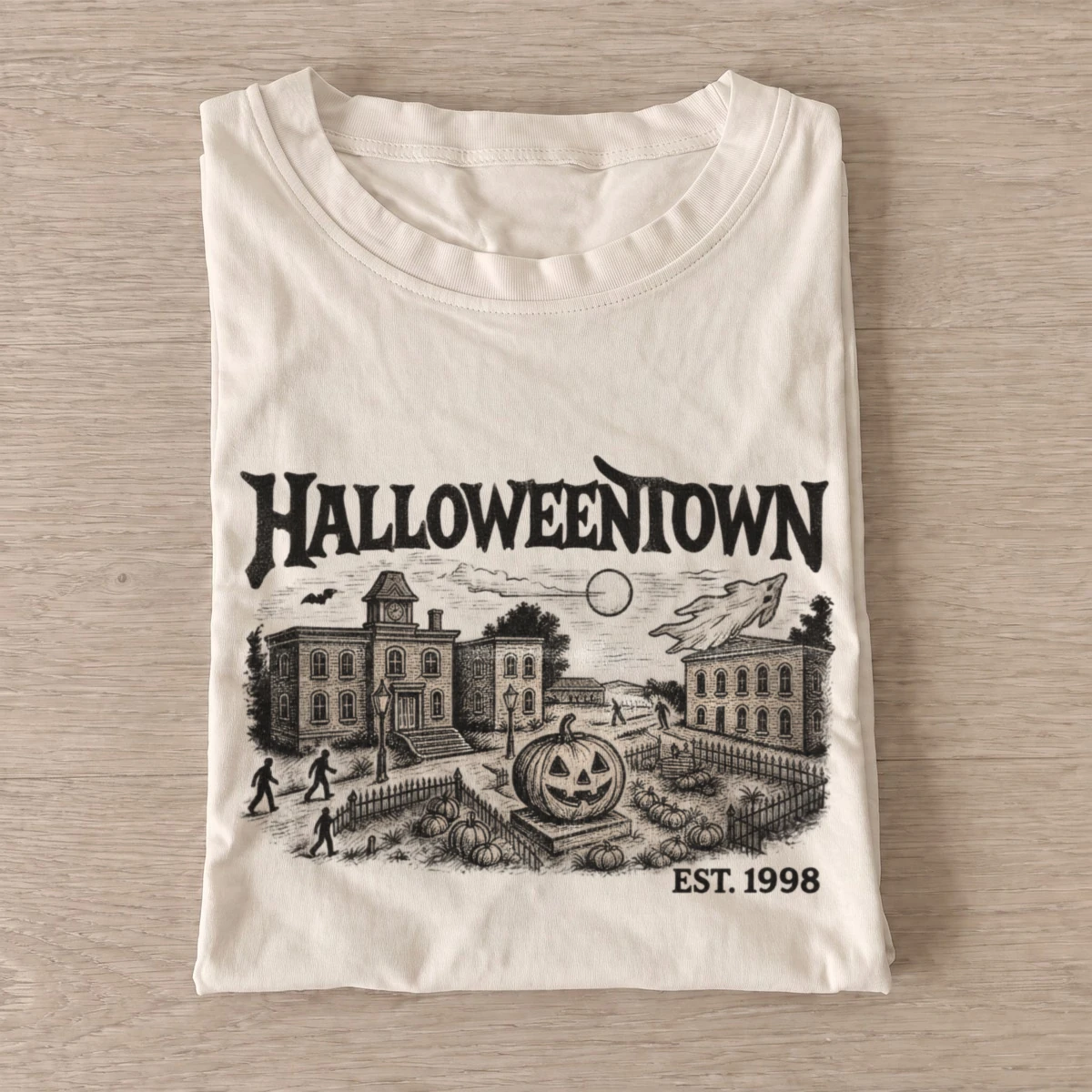 Moonlit halloweentown est. 1998 t shirt sand20moonlit haunted town.webp