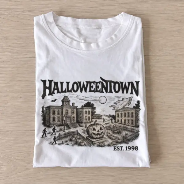 Moonlit halloweentown est. 1998 t shirt white20moonlit haunted town.webp
