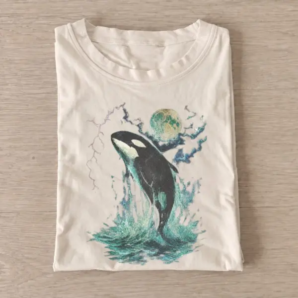 Moonlit orca breaching ocean t shirt sand20moonlit orca.webp