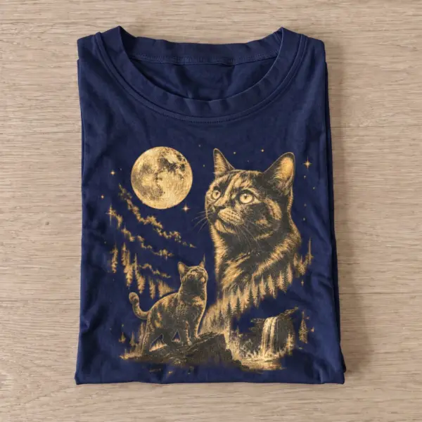 Moonlit tabby cat graphic t shirt navy20moonlit tabby.webp