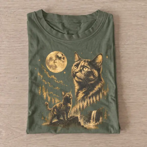 Moonlit tabby cat graphic t shirt olive20moonlit tabby.webp