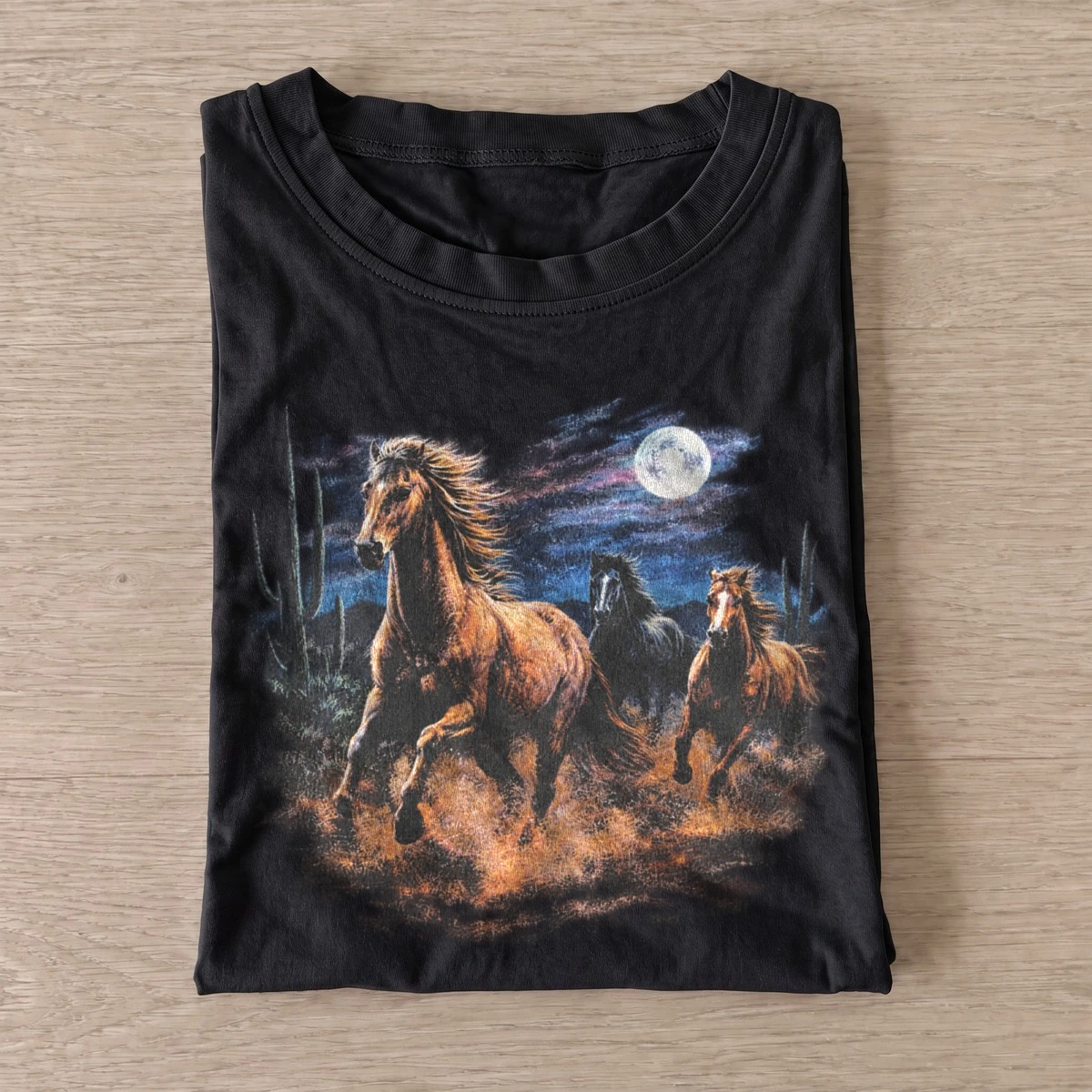 Moonlit wild horses running t shirt black20moonlit wild horses.webp