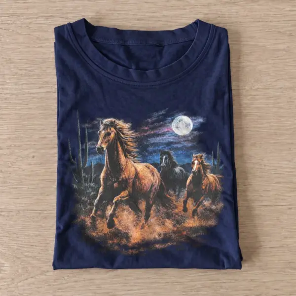 Moonlit wild horses running t shirt navy20moonlit wild horses.webp