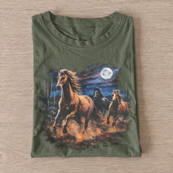 Moonlit wild horses running t shirt olive20moonlit wild horses.webp