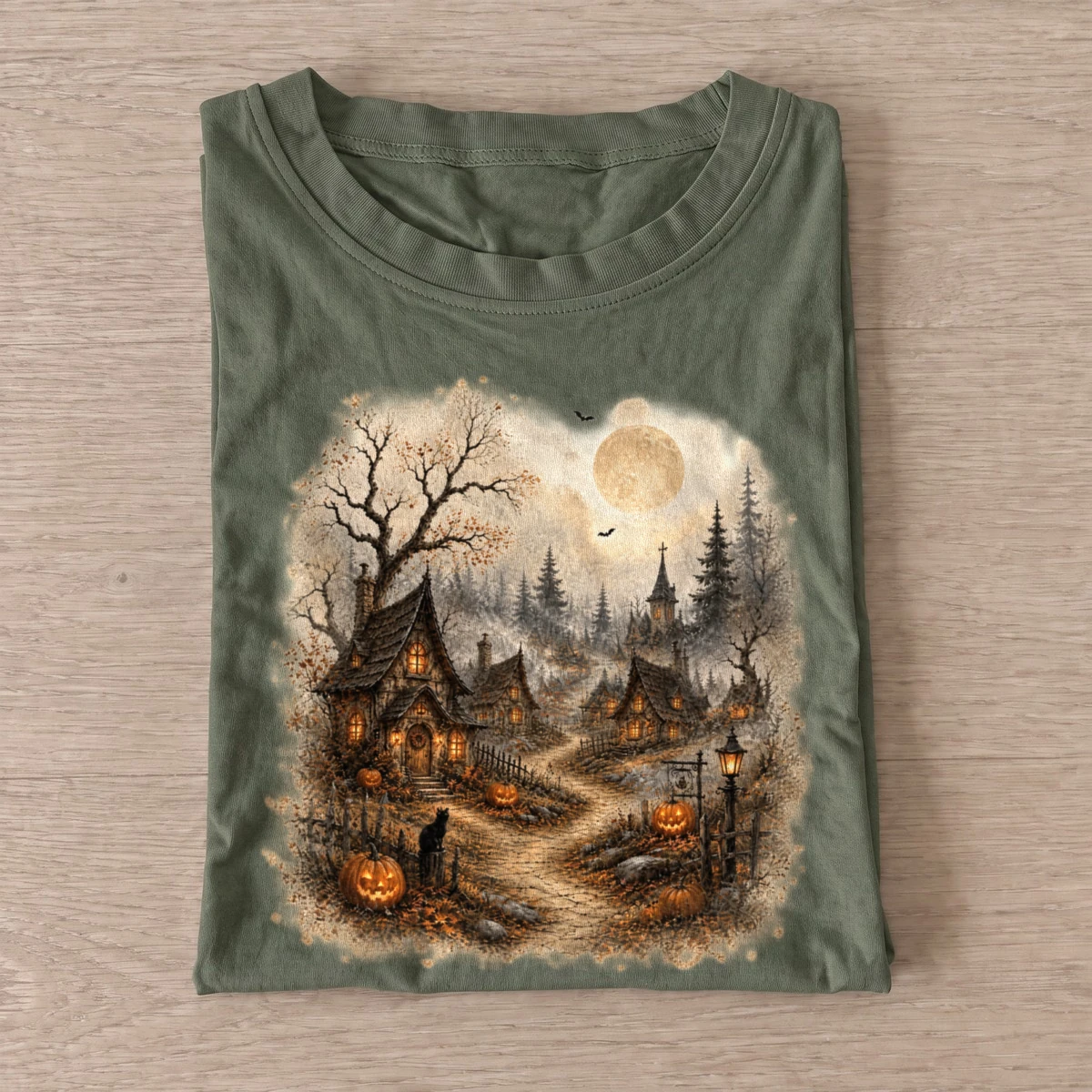 Moonlit witch village t shirt olive20moonlit witch village.webp