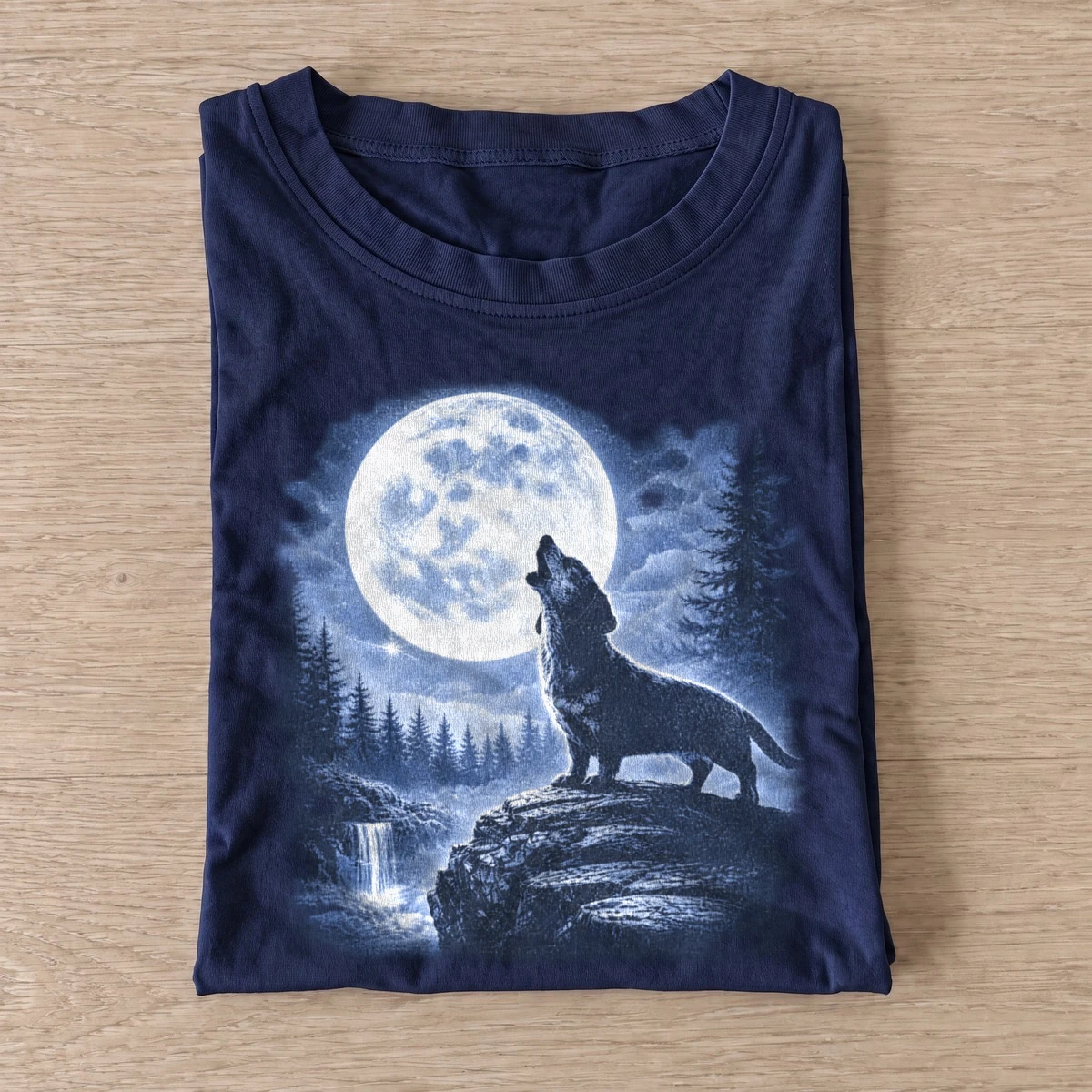 Moonlit wolf dachshund t shirt navy20moonlit wolf.webp