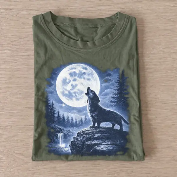 Moonlit wolf dachshund t shirt olive20moonlit wolf.webp