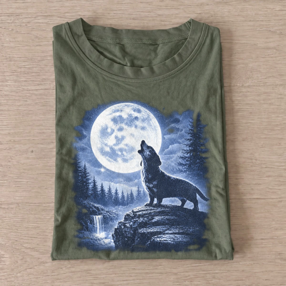 Moonlit wolf dachshund t shirt olive20moonlit wolf.webp