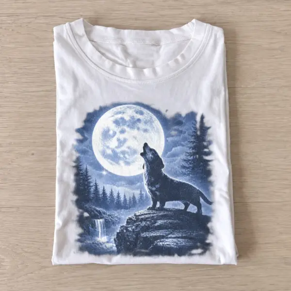 Moonlit wolf dachshund t shirt white20moonlit wolf.webp