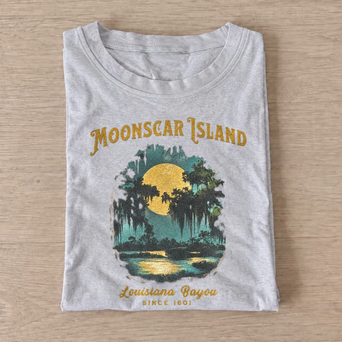 Moonscar island louisiana bayou t shirt gray20haunted bayou island.webp