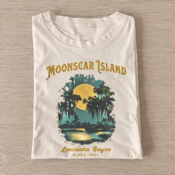 Moonscar island louisiana bayou t shirt sand20haunted bayou island.webp