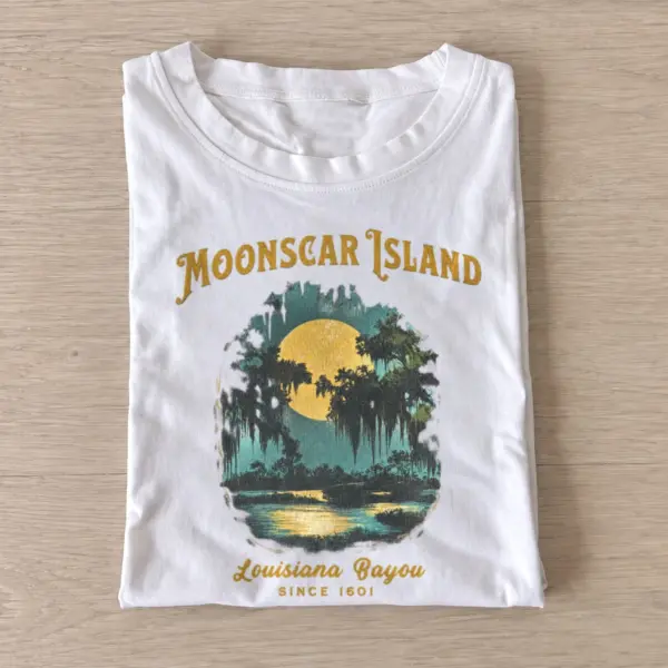 Moonscar island louisiana bayou t shirt white20haunted bayou island.webp