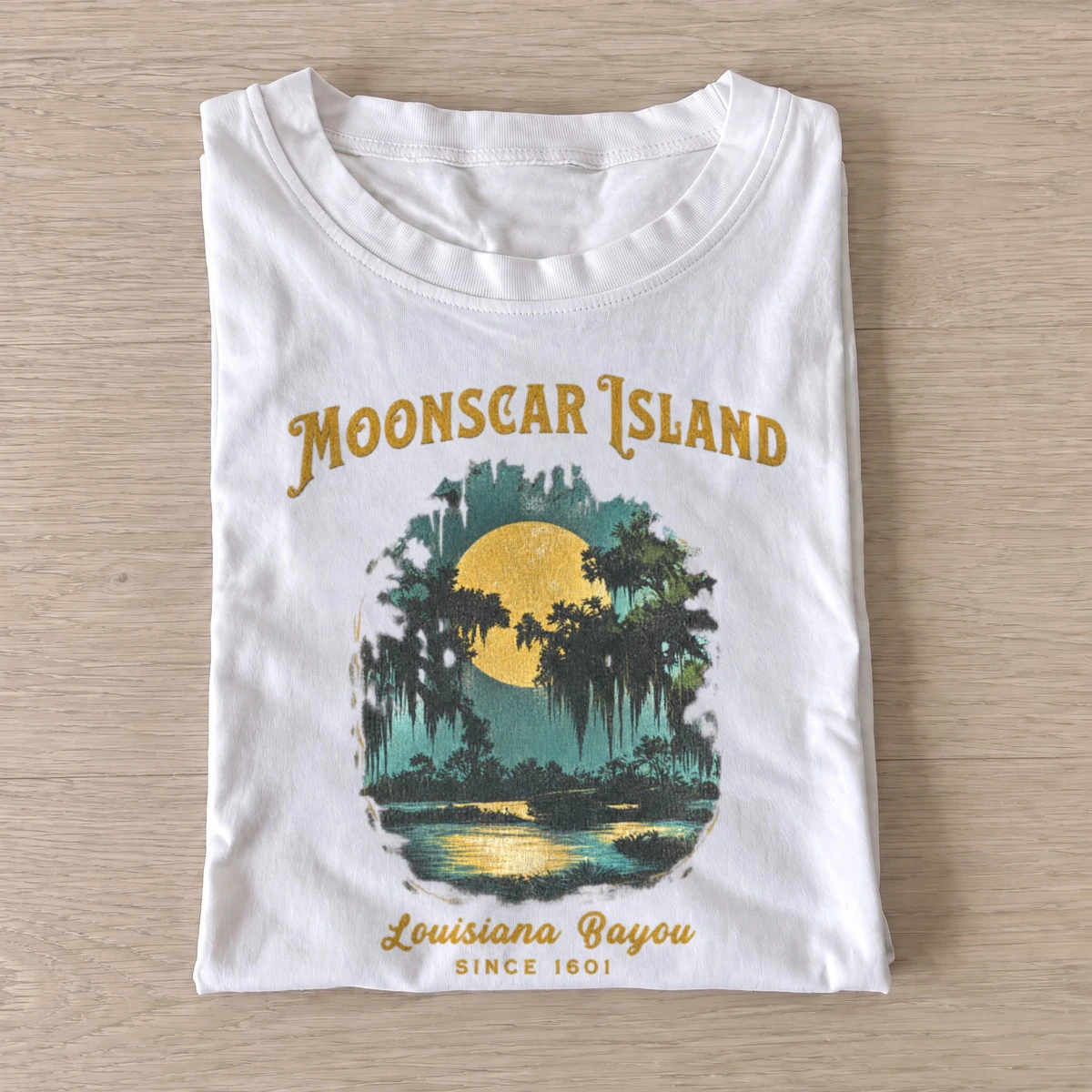 Moonscar island louisiana bayou t shirt white20haunted bayou island.webp
