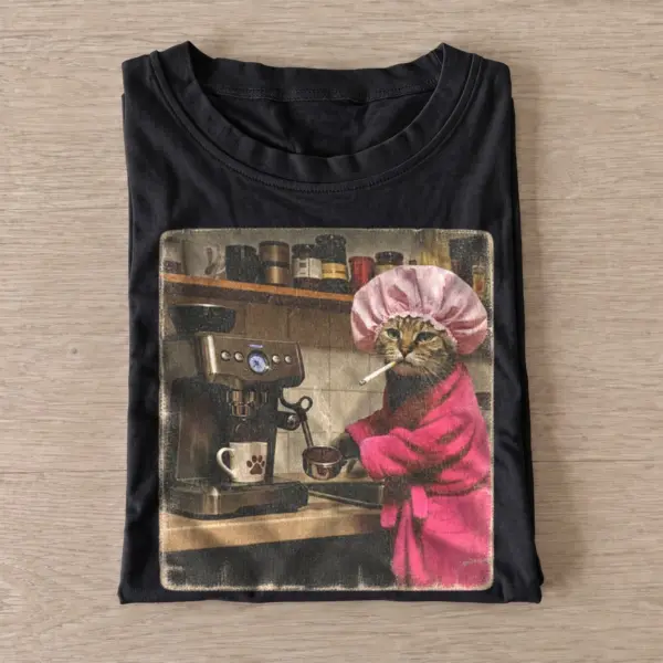 Morning coffee cat t shirt black20morning coffee cat.webp