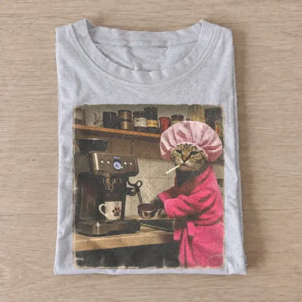 Morning coffee cat t shirt gray20morning coffee cat.webp