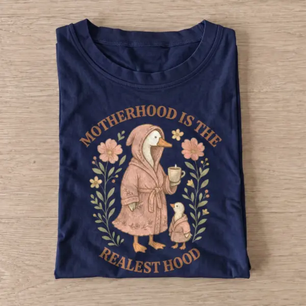Motherhood is the realest hood goose t shirt navy20motherhood goose.webp