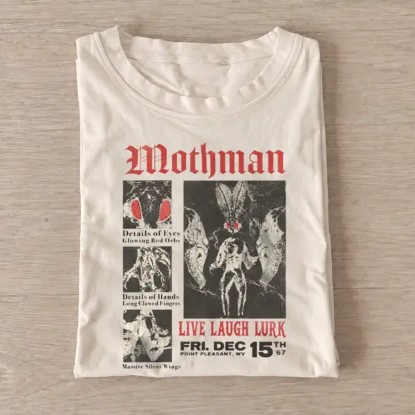 Mothman live laugh lurk graphic t shirt sand20live laugh lurk.webp