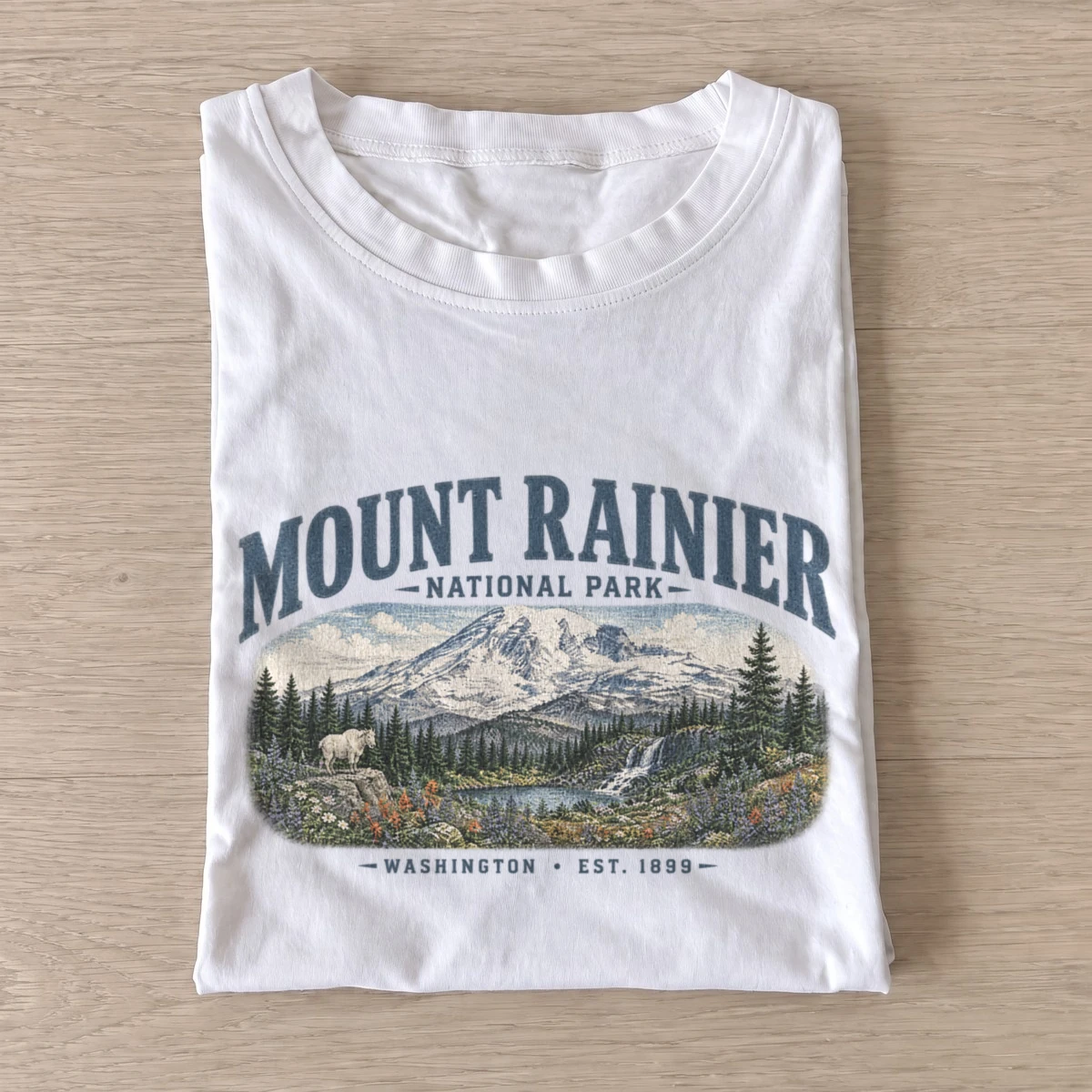 Mount rainier national park graphic t shirt white20mount rainier.webp