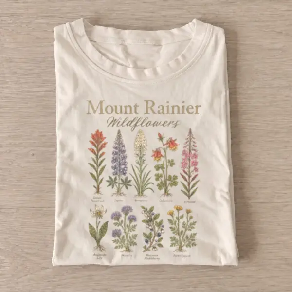 Mount rainier wildflowers botanical t shirt sand20rainier wildflowers.webp