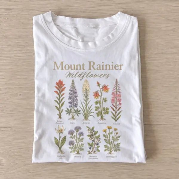 Mount rainier wildflowers botanical t shirt white20rainier wildflowers.webp