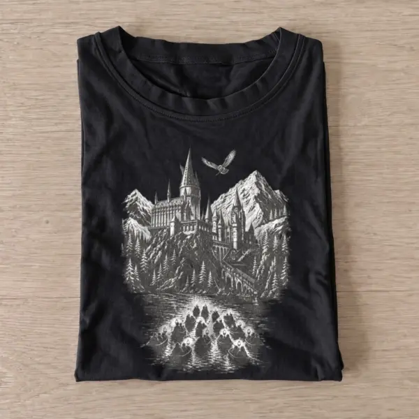 Mountain castle graphic t shirt black20mountain castle.webp