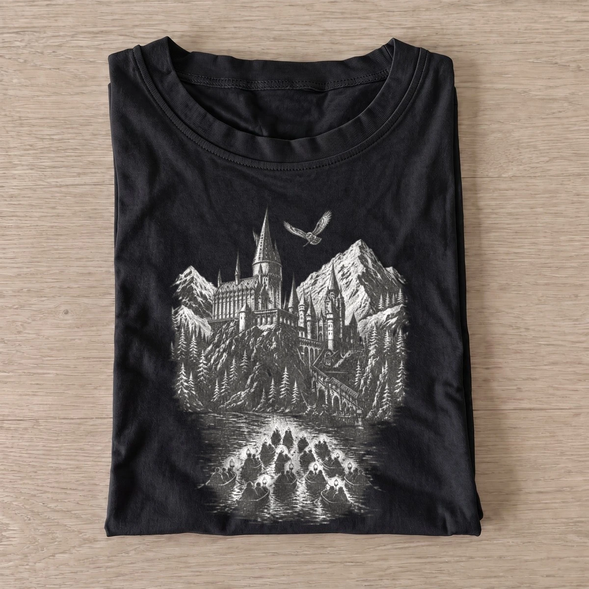 Mountain castle graphic t shirt black20mountain castle.webp
