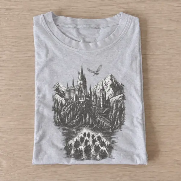 Mountain castle graphic t shirt gray20mountain castle.webp