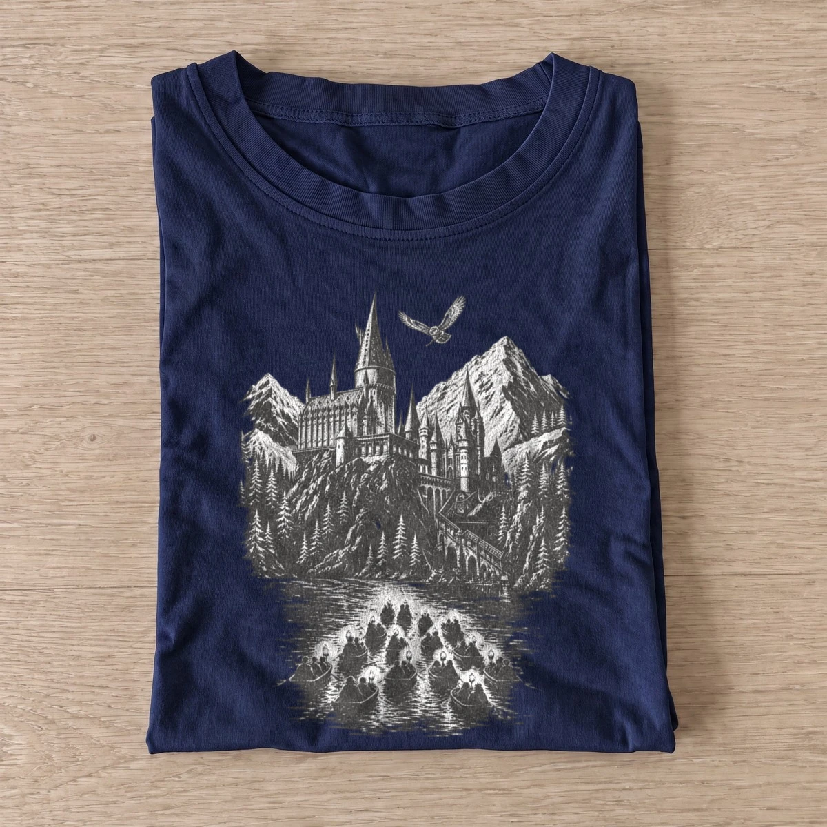 Mountain castle graphic t shirt navy20mountain castle.webp