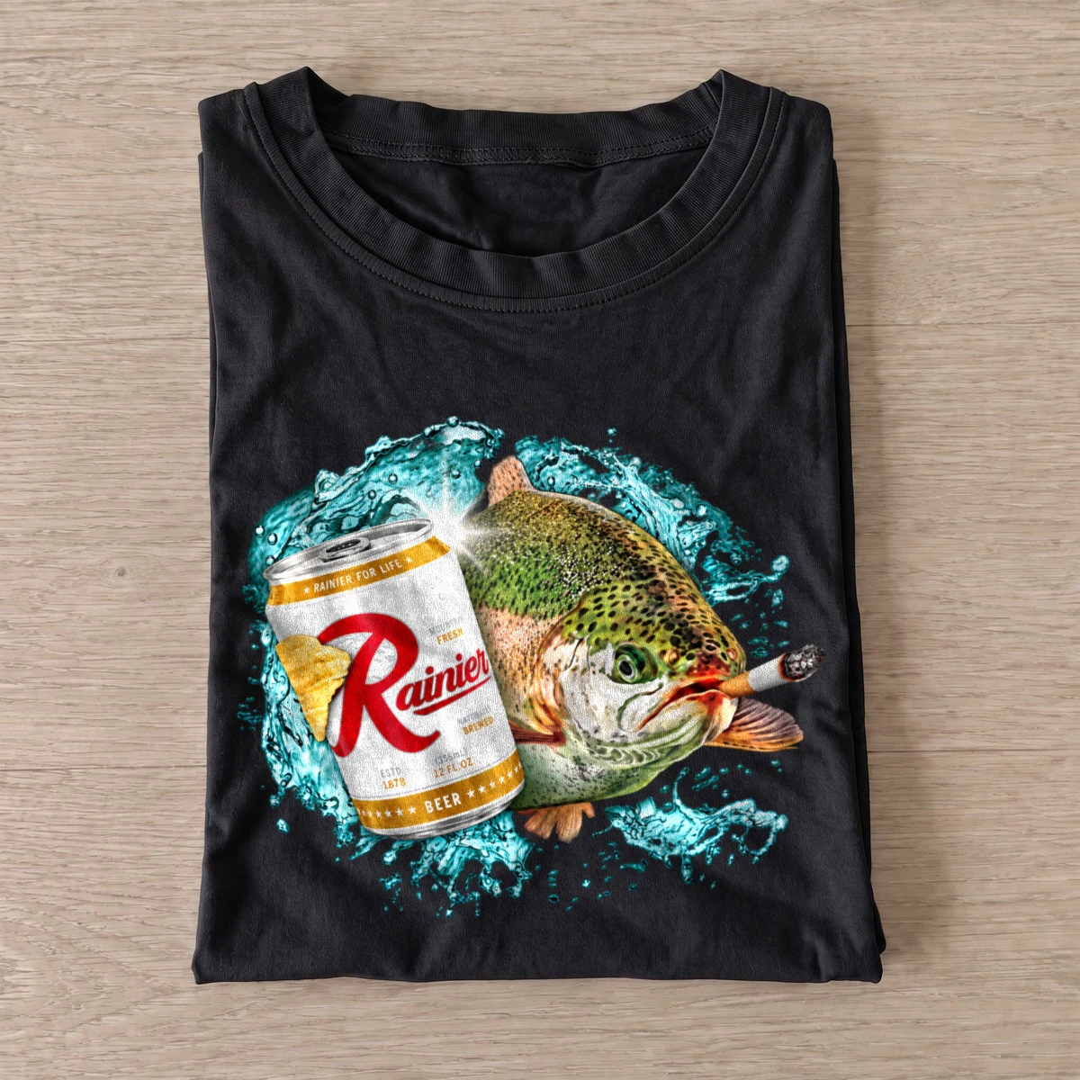 Mountain fresh trout fishing t shirt black20mountain20fresh20trout.webp