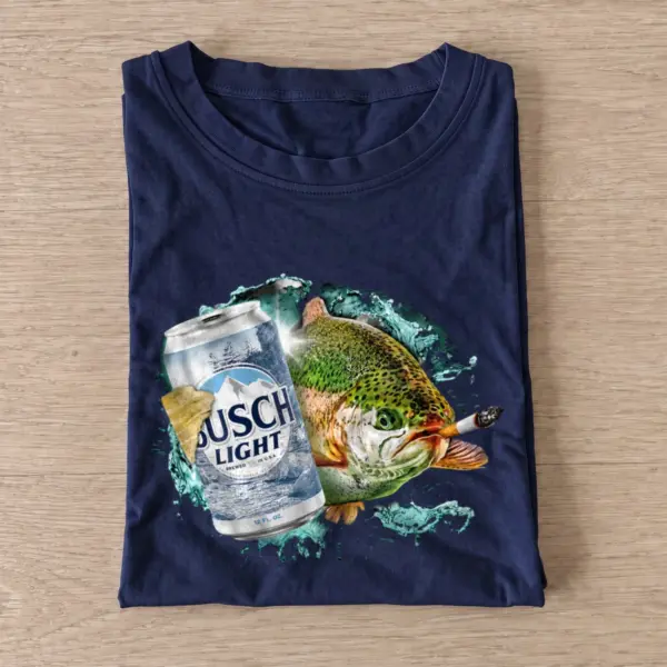 Mountain lager trout t shirt navy20mountain lager trout.webp
