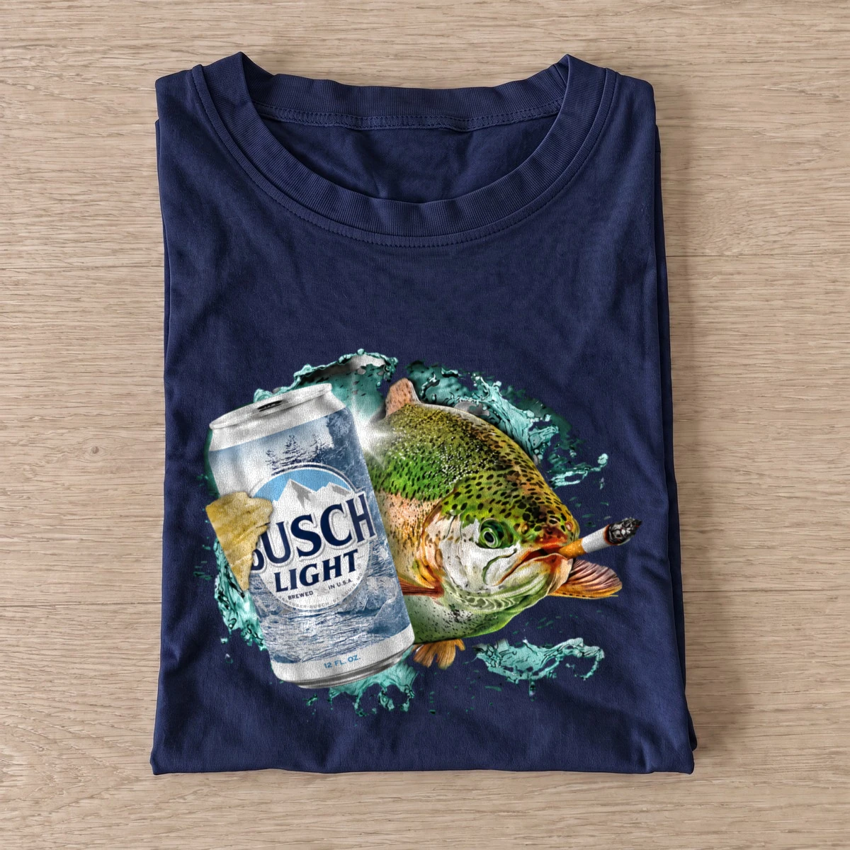 Mountain lager trout t shirt navy20mountain lager trout.webp