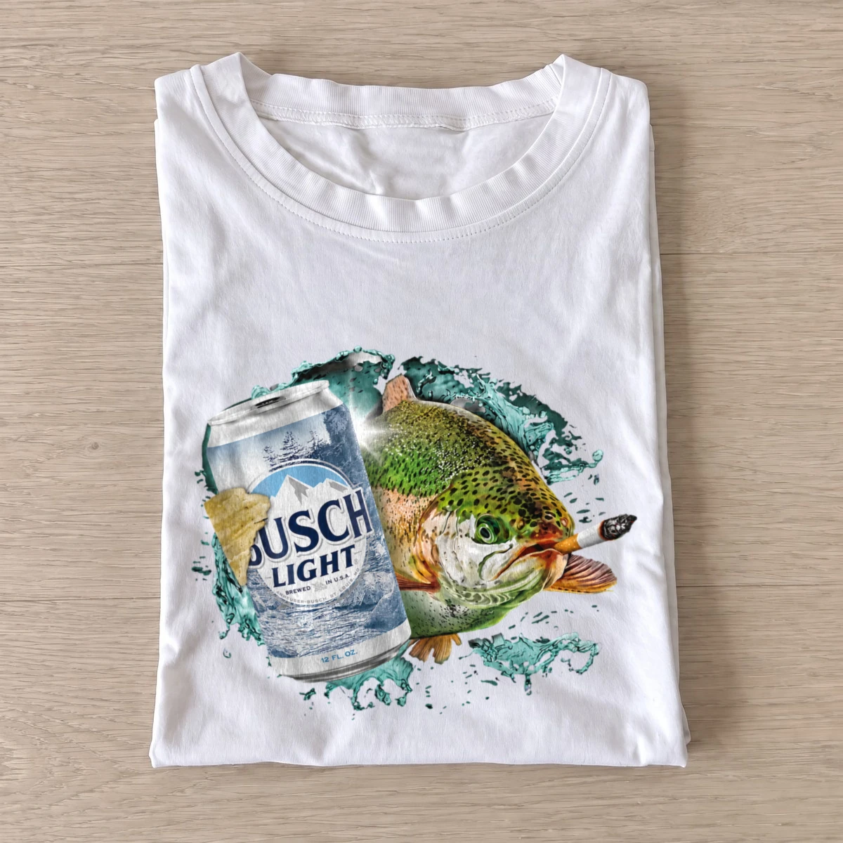 Mountain lager trout t shirt white20mountain lager trout.webp