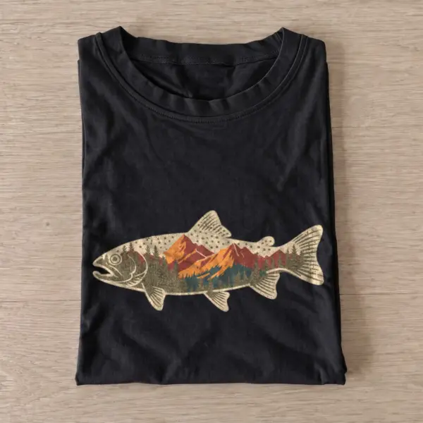 Mountain trout silhouette graphic t shirt black20mountain trout.webp