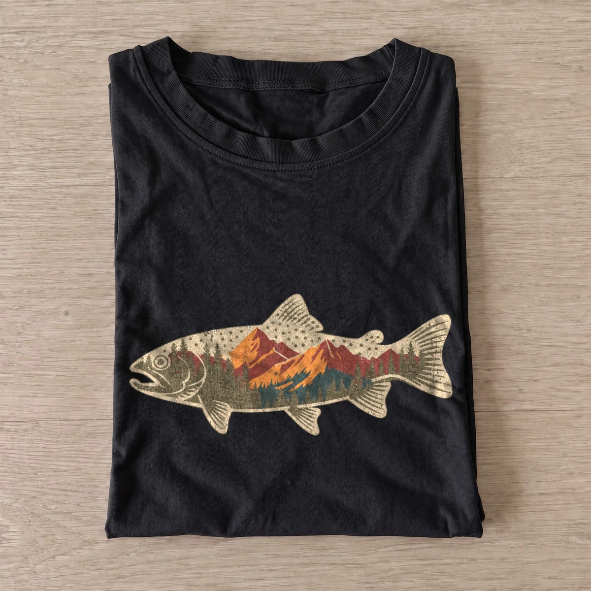 Mountain trout silhouette graphic t shirt black20mountain trout.webp