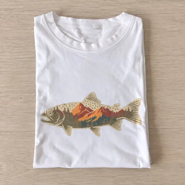 Mountain trout silhouette graphic t shirt white20mountain trout.webp