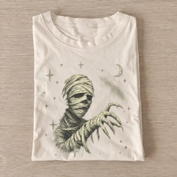 Mummy and crescent moon t shirt sand20mummy moon.webp