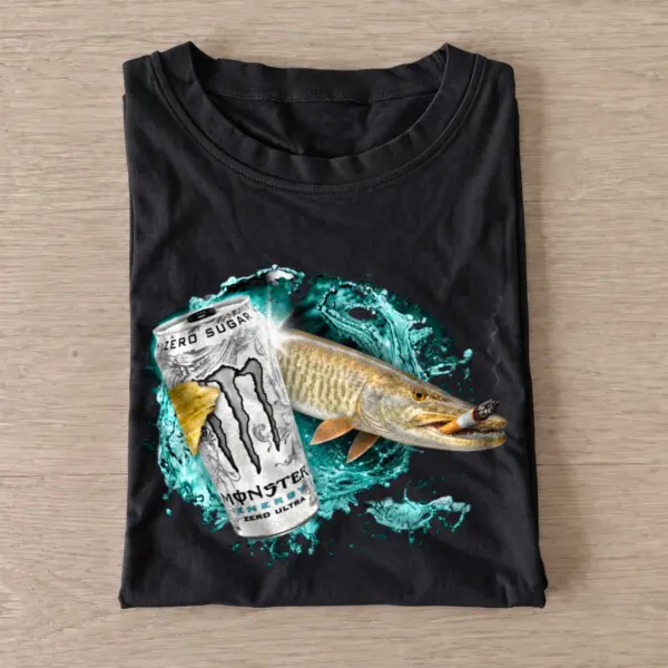 Muskie Energy Fishing T-Shirt — graphic design