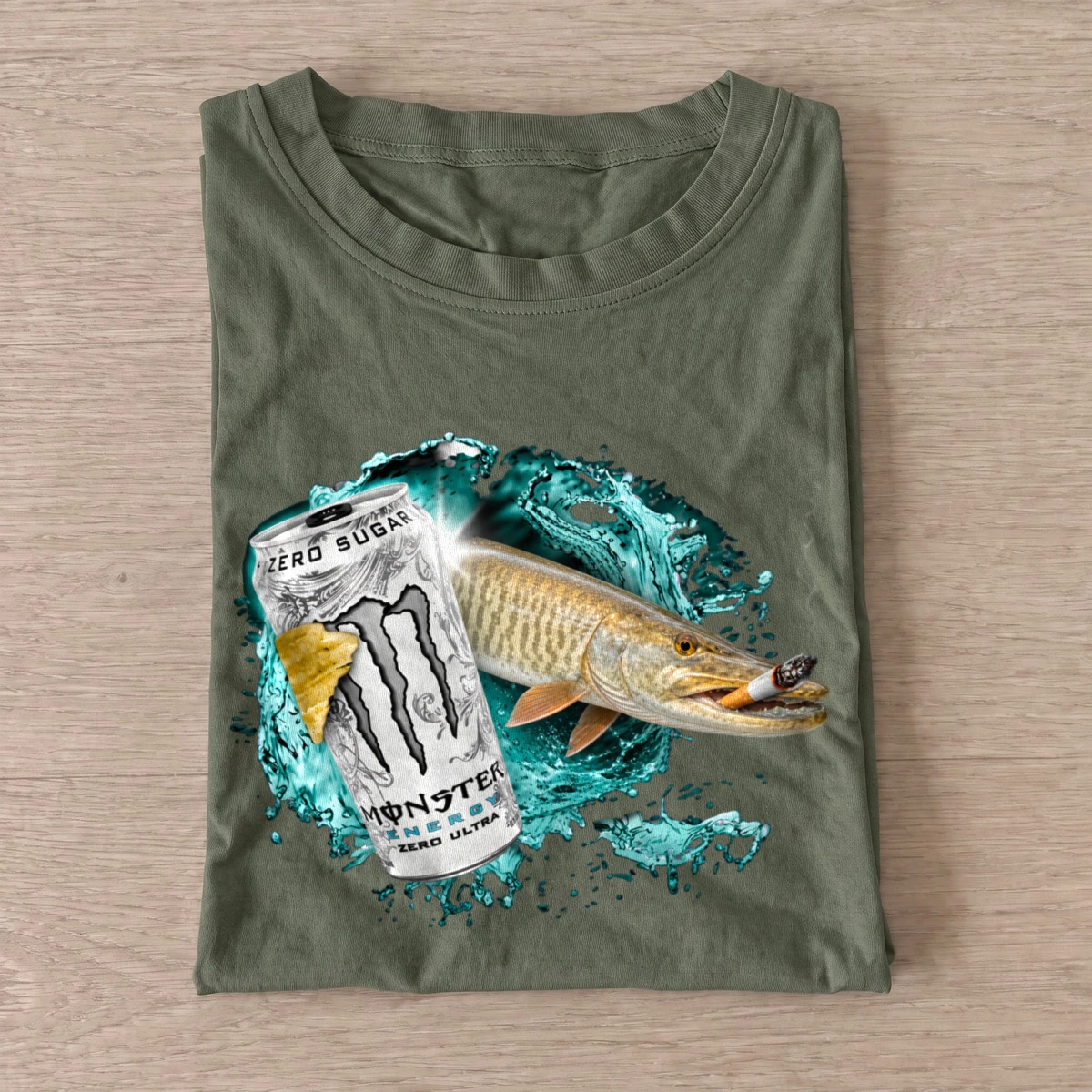 Muskie energy t shirt olive20muskie energy.webp